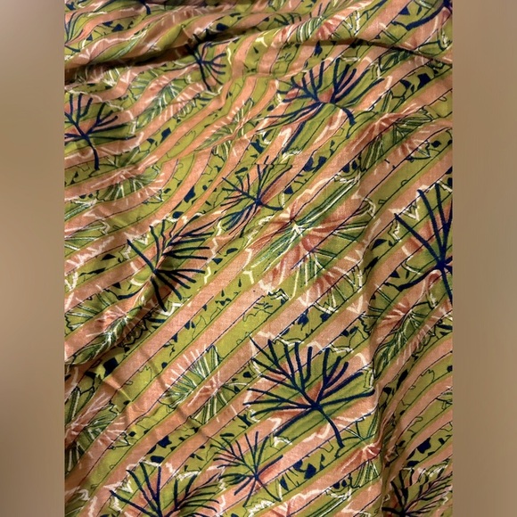 Vintage Other - Vintage Brown Nature Leaves Autumn floral printed cotton fabric 70s vibes Orange